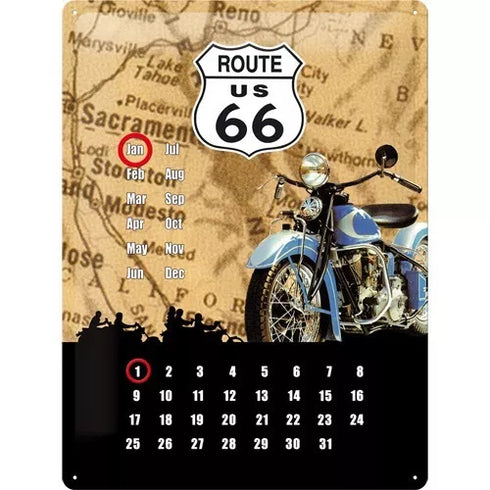 CALENDARIO 10 X 14 ROUTE 66 MOTO AZUL